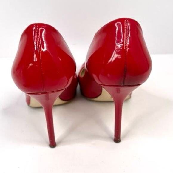 SERGIO ROSSI RED Leather 4 Inch Heel Shoes Size 5 (EU 35.5) - Picture 3 of 10